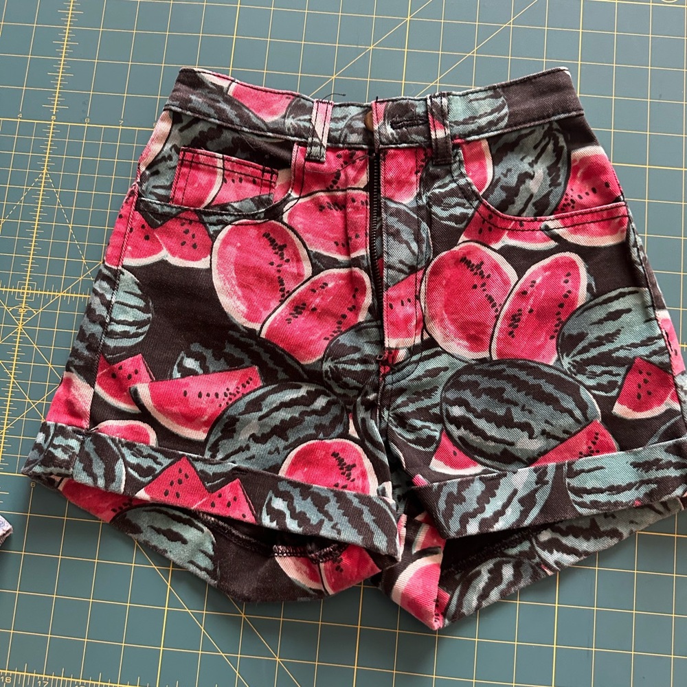 Size 24 American Apparel Watermelon high waisted shorts